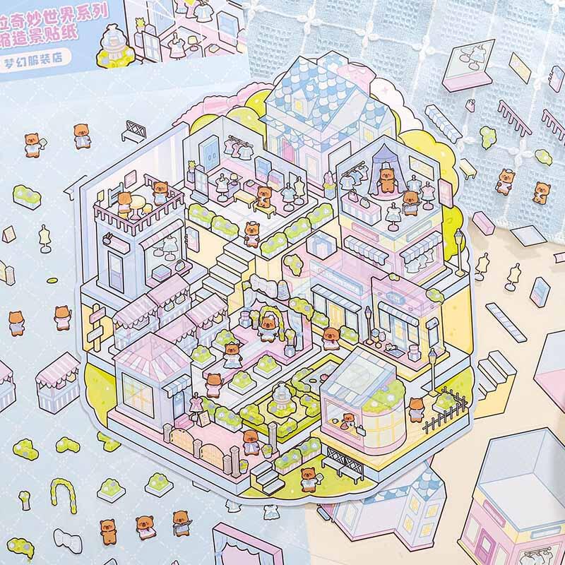 Sugar Pop Club DIY 3D Scene Stickers 3 Cute Miniature Scenes(L)