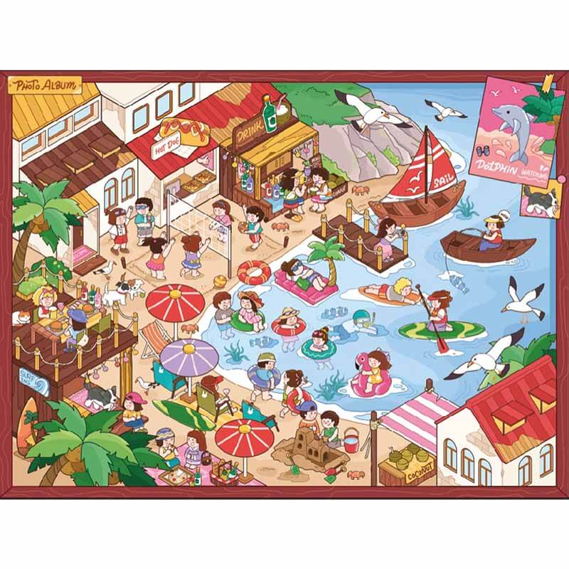 Summer Getaway DIY 3D Scene Stickers 4 Cute Miniature Scenes(XL)