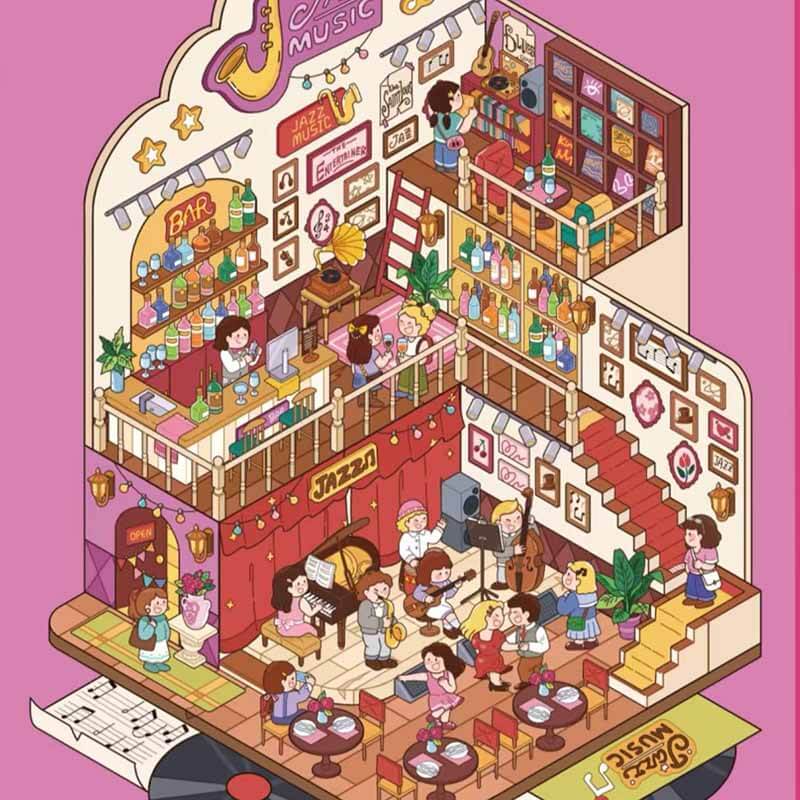 Summer Getaway DIY 3D Scene Stickers 4 Cute Miniature Scenes(XL)