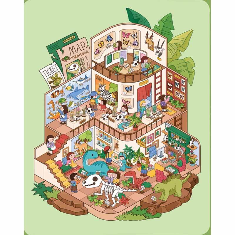 Summer Getaway DIY 3D Scene Stickers 4 Cute Miniature Scenes(XL)