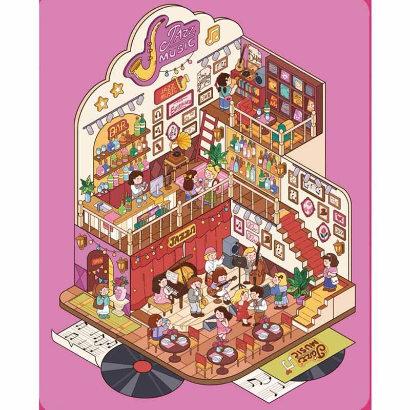 Summer Getaway DIY 3D Scene Stickers 4 Cute Miniature Scenes(XL)