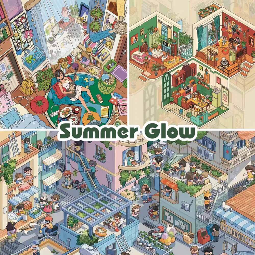 Summer Glow DIY 3D Sticker 3 Cute Miniature Scenes(M)
