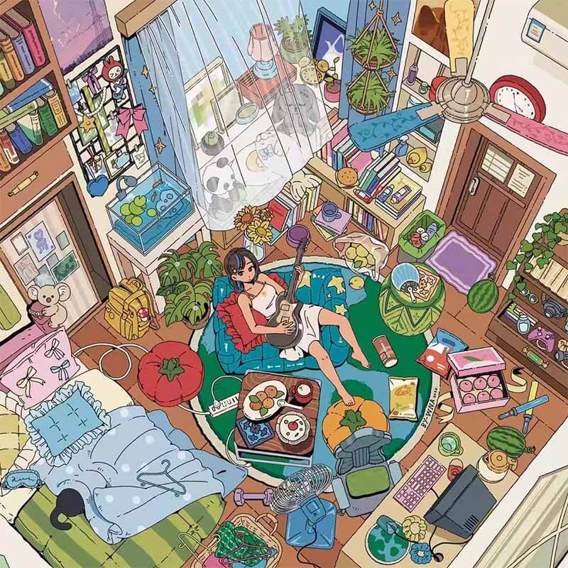 Summer Glow DIY 3D Sticker 3 Cute Miniature Scenes(M)