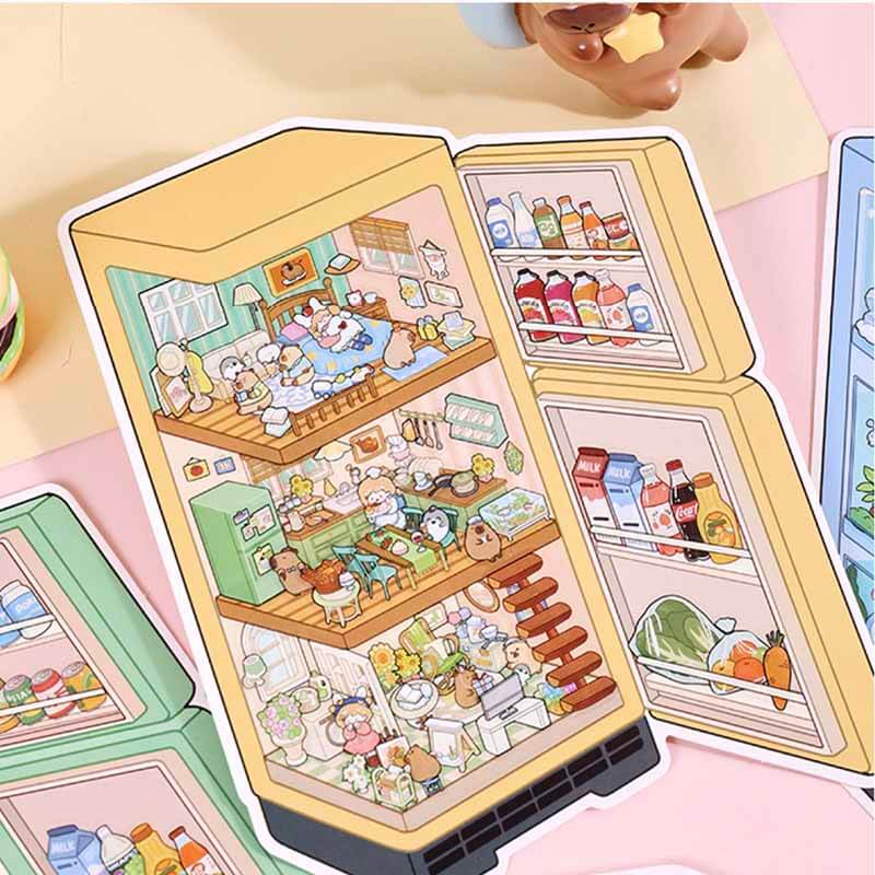 Summer Whisper DIY 3D Scenes Sticker 4 Cute Miniature Scenes(S)