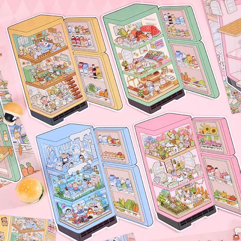 Summer Whisper DIY 3D Scenes Sticker 4 Cute Miniature Scenes(S)