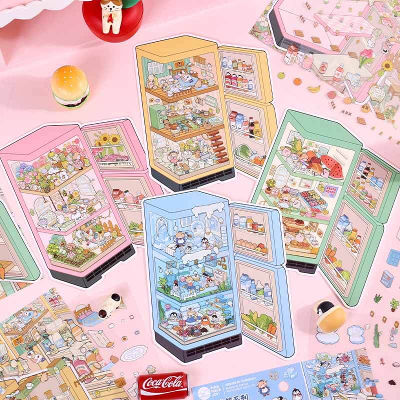 Summer Whisper DIY 3D Scenes Sticker 4 Cute Miniature Scenes(S)