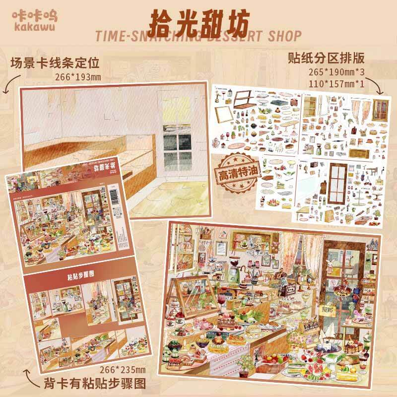 Sweet Bloom DIY 3D Scene Stickers With Guide Lines(L)