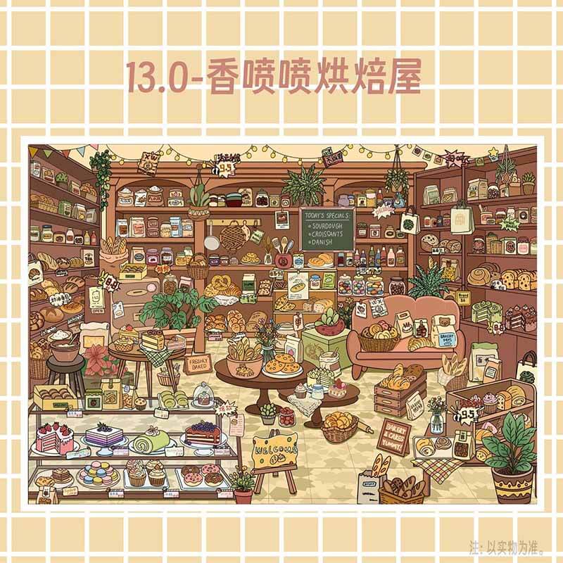 Sweet Crumbs DIY 3D Scene Stickers With Guide Lines(L)