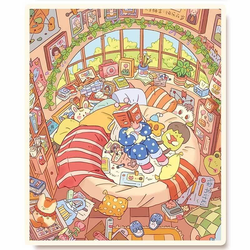 Sweet Girl’s Diary DIY 3D Scene Stickers 4 Cute Miniature Scenes(M)