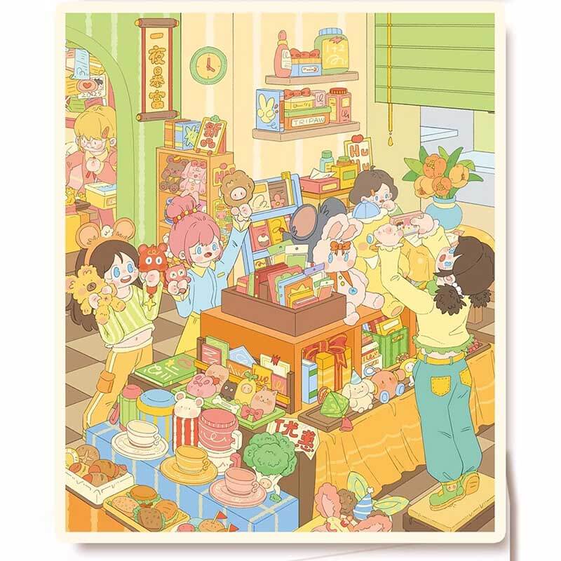 Sweet Girl’s Diary DIY 3D Scene Stickers 4 Cute Miniature Scenes(M)