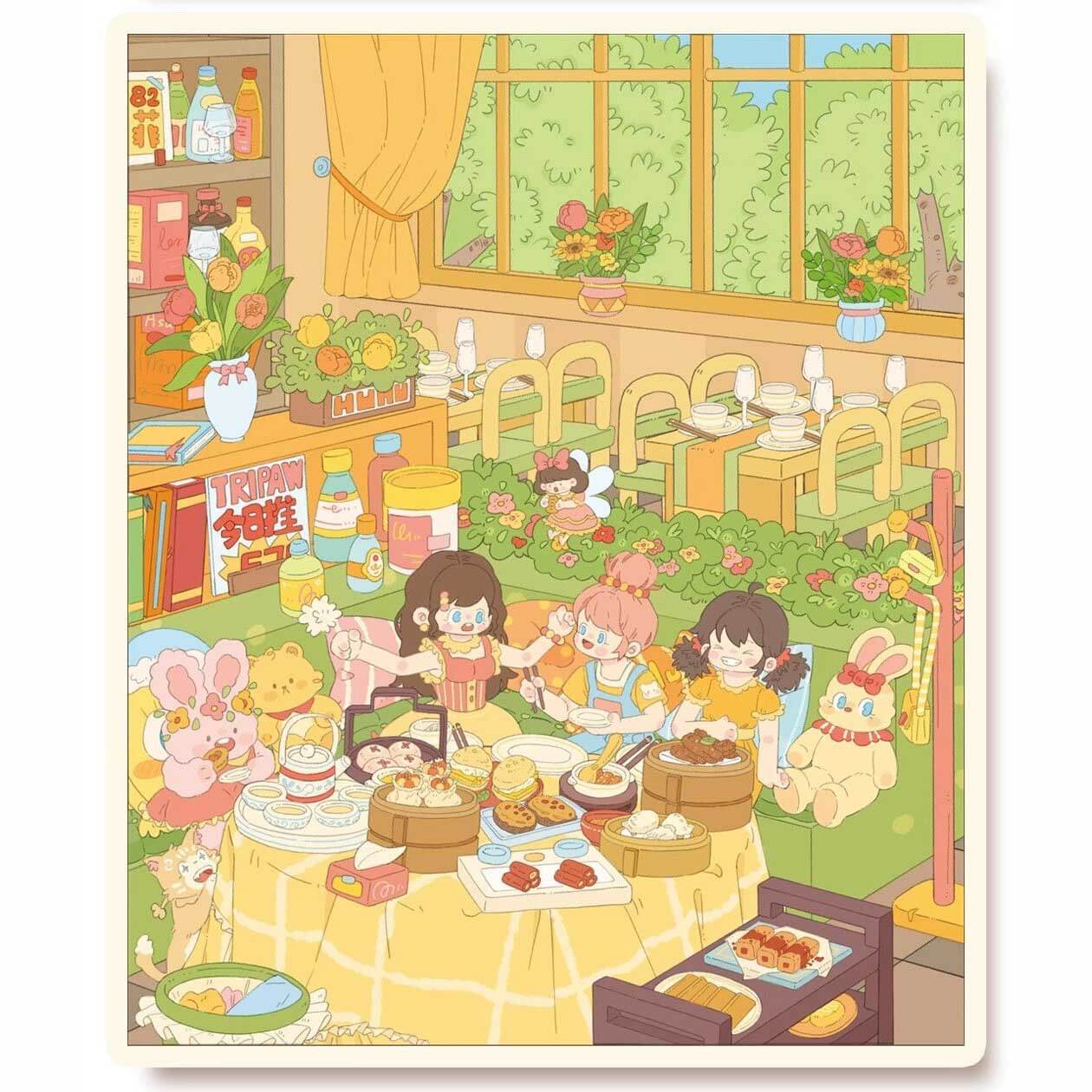 Sweet Girl’s Diary DIY 3D Scene Stickers 4 Cute Miniature Scenes(M)