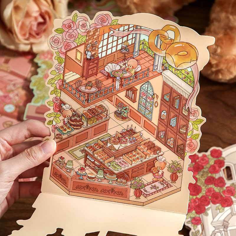 Sweet Romance DIY 3D Scene Stickers 4 Cute Miniature Scenes(M)