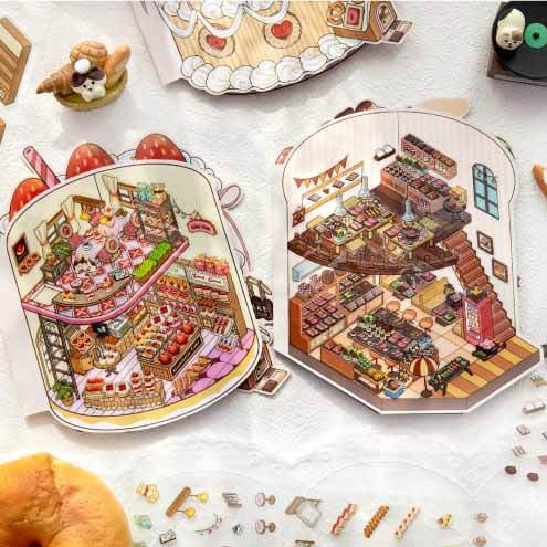 Sweet Wilderness Shop DIY 3D Scene Stickers 2 Cute Scenes(L)