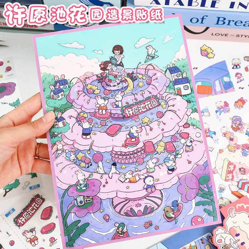 Sweet Wish Tales DIY 3D Scene Stickers 2 Cute Miniature Scenes(L)