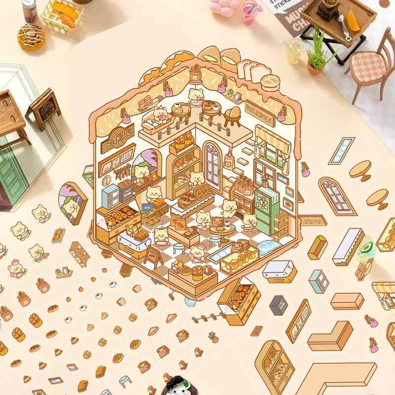 Sweet Whimsy 3D Scene Stickers 4 Cute Miniature Scenes