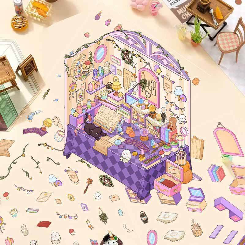 Sweet Whimsy 3D Scene Stickers 4 Cute Miniature Scenes