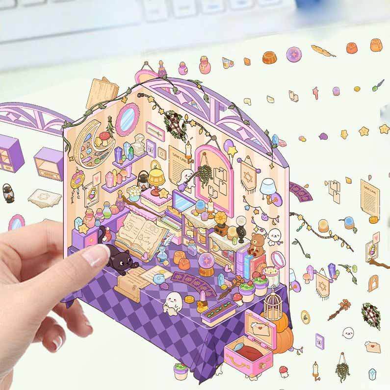 Sweet Whimsy 3D Scene Stickers 4 Cute Miniature Scenes
