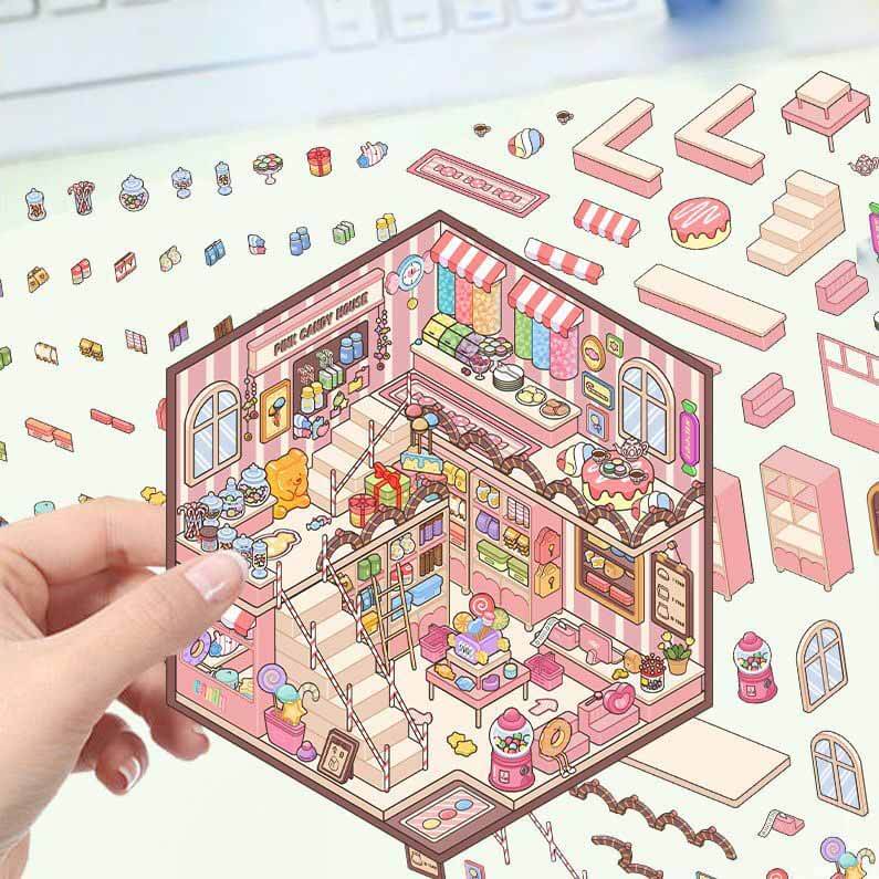 Sweet Whimsy 3D Scene Stickers 4 Cute Miniature Scenes