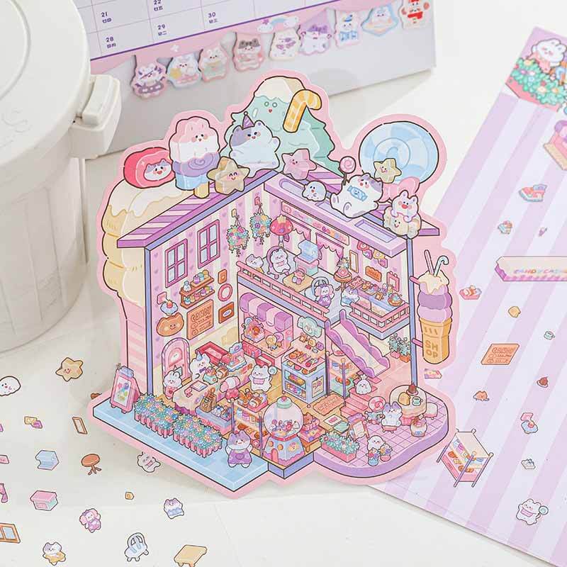 Sweetland Trio DIY 3D Scene Stickers 3 Cute Miniature Scenes(L)