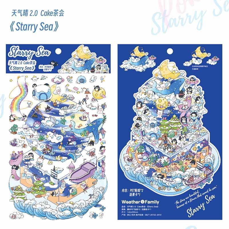 Tea Party DIY 3D Scene Stickers 4 Cute Miniature Scenes(M)