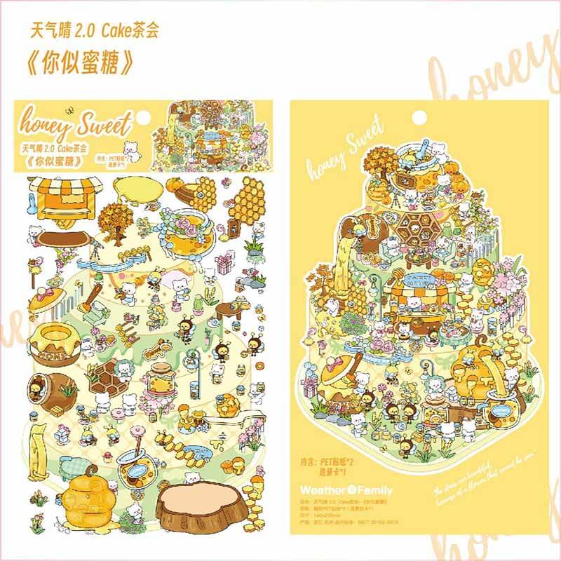 Tea Party DIY 3D Scene Stickers 4 Cute Miniature Scenes(M)