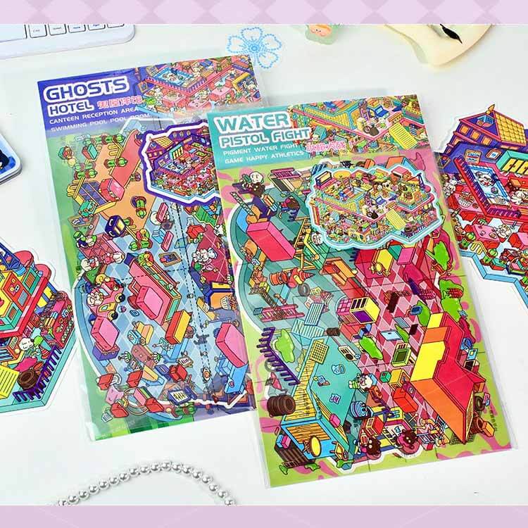 The Haunted Carnival DIY 3D Scene Stickers 2 Cute Miniature Scenes(L)