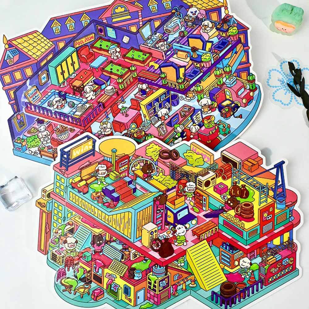 The Haunted Carnival DIY 3D Scene Stickers 2 Cute Miniature Scenes(L)
