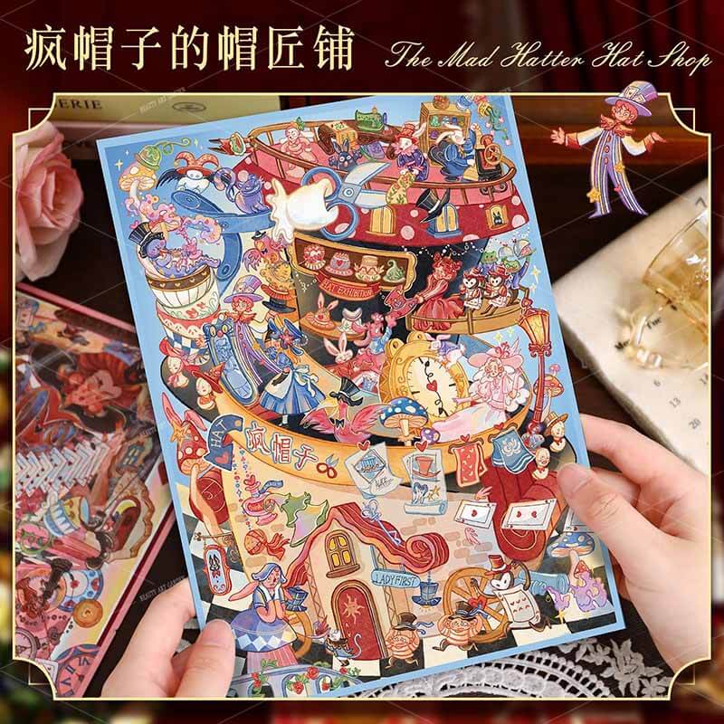 The Wonderland of Hats DIY 3D Scene Stickers 2 Cute Miniature Scenes(L)