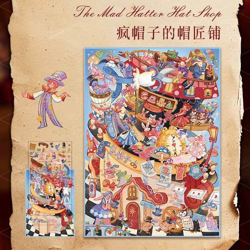 The Wonderland of Hats DIY 3D Scene Stickers 2 Cute Miniature Scenes(L)