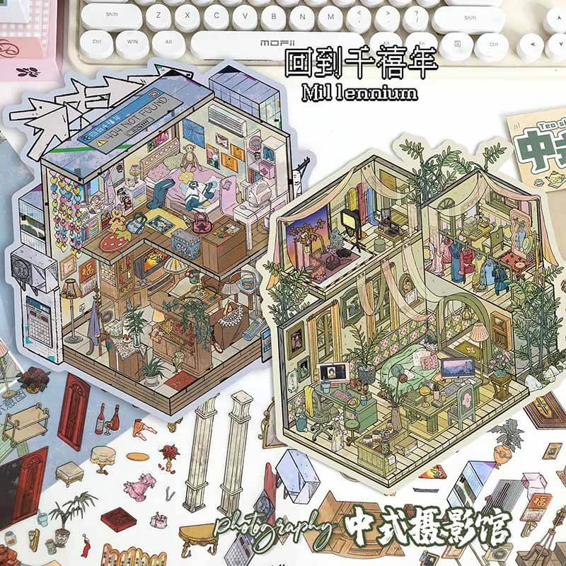 Theatrical Memories DIY 3D Scene Stickers 4 Cute Miniature Scenes (L)