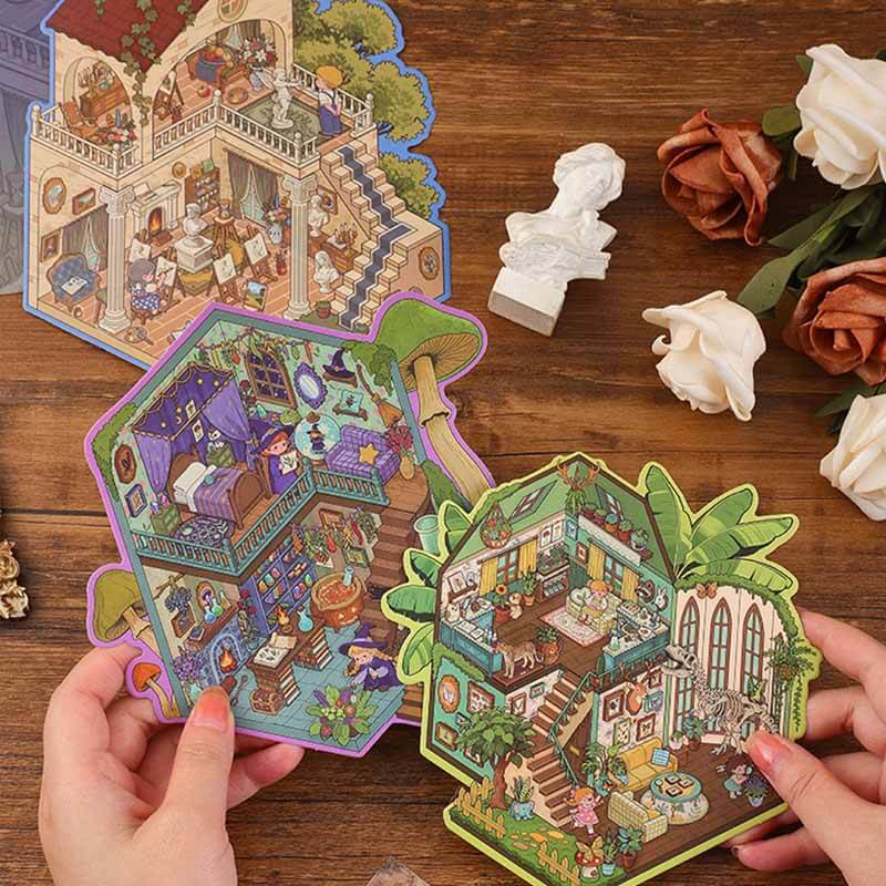Time-Travel Tales DIY 3D Scene Stickers 4 Cute Miniature Scenes(L)