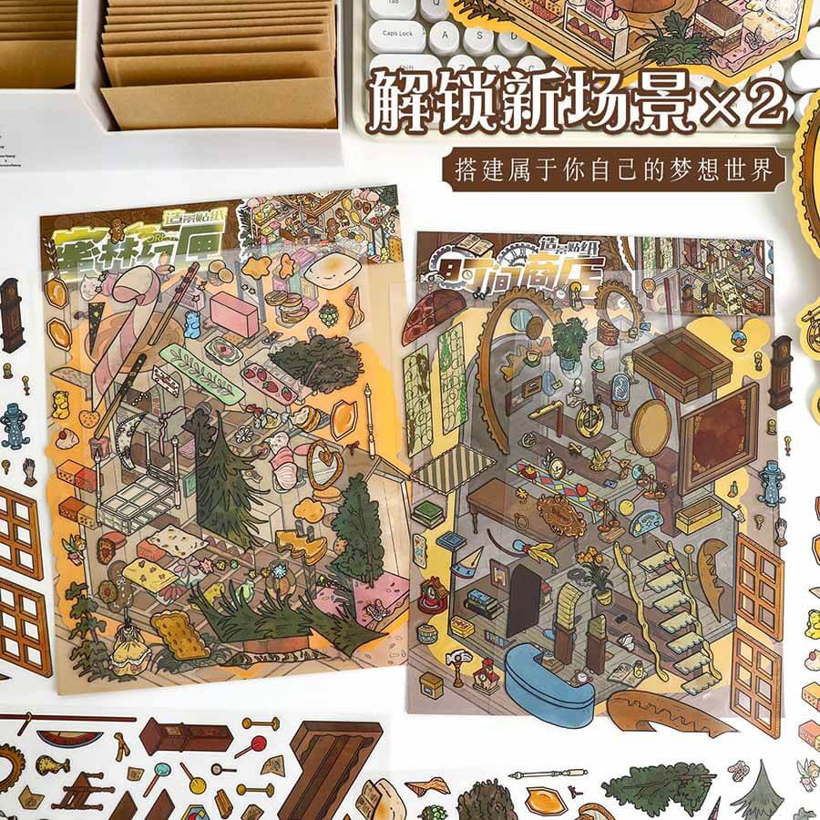 Timeless Tales DIY 3D Scene Stickers 2 Cute Miniature Scenes(L)