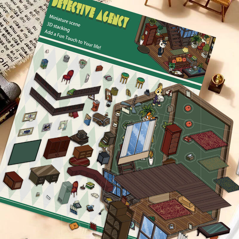 Tiny Tales World DIY 3D Scene Stickers 4 Cute Miniature Scenes(S)