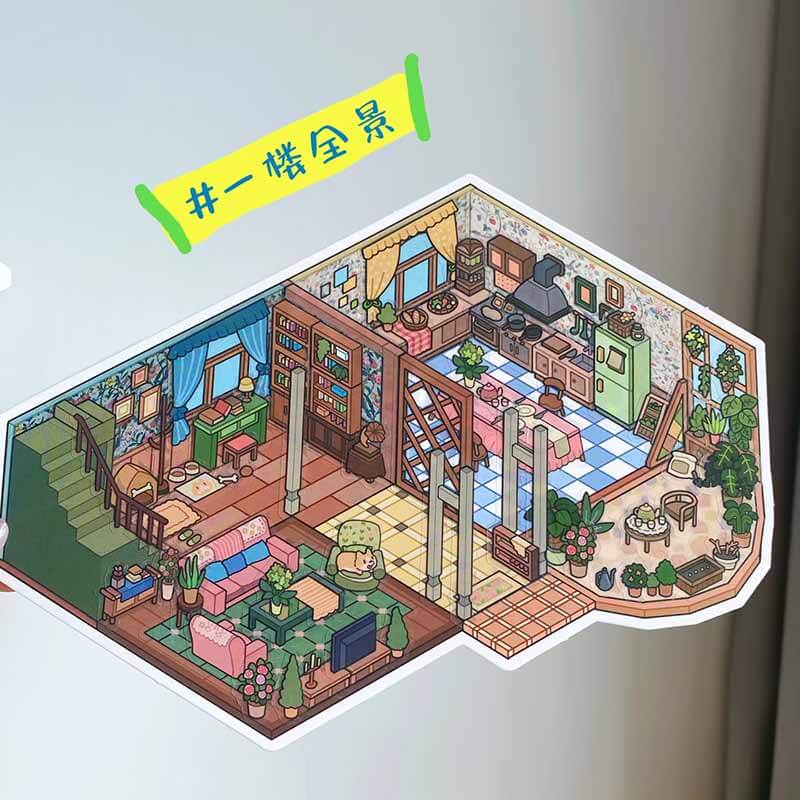 Tiny Wonders DIY 3D Scene Stickers 2 Cute Miniature Scenes(xL)