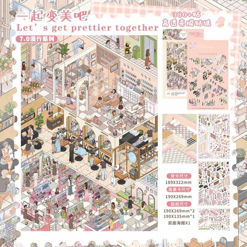 Together Time DIY 3D Scene Stickers With Guide Lines(L)