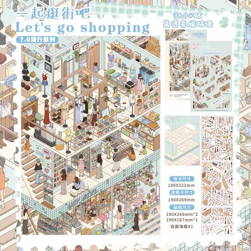 Together Time DIY 3D Scene Stickers With Guide Lines(L)