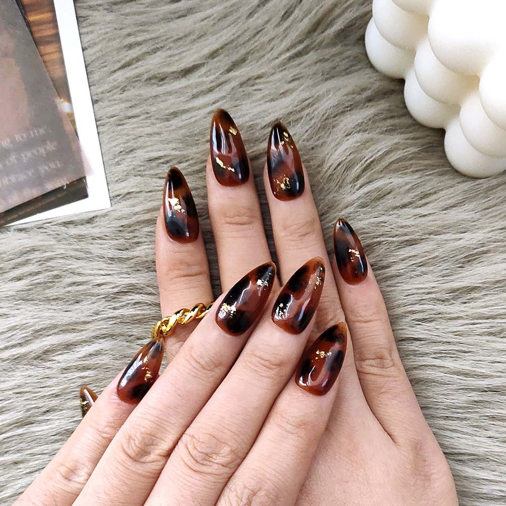 Beauty Art Garden Press On Nails Tortoiseshell Starlight 177