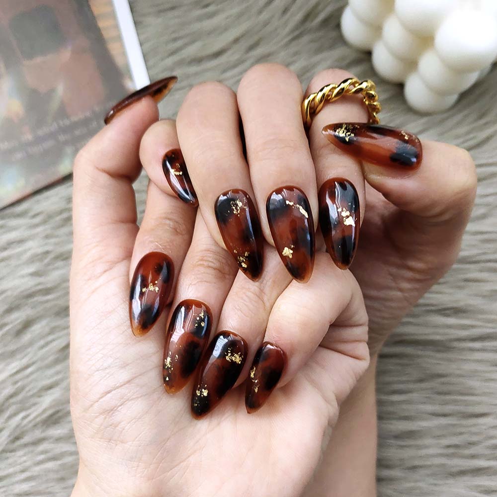 Beauty Art Garden Press On Nails Tortoiseshell Starlight 177