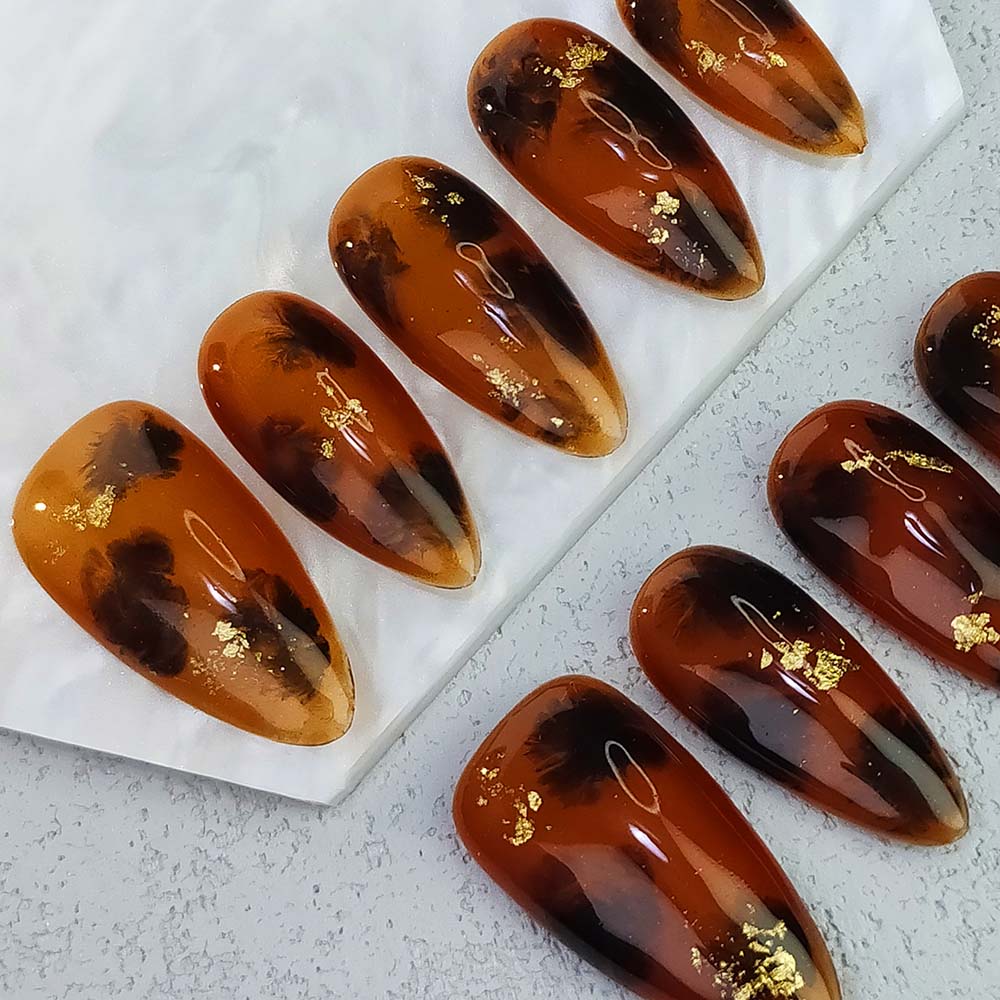 Beauty Art Garden Press On Nails Tortoiseshell Starlight 177