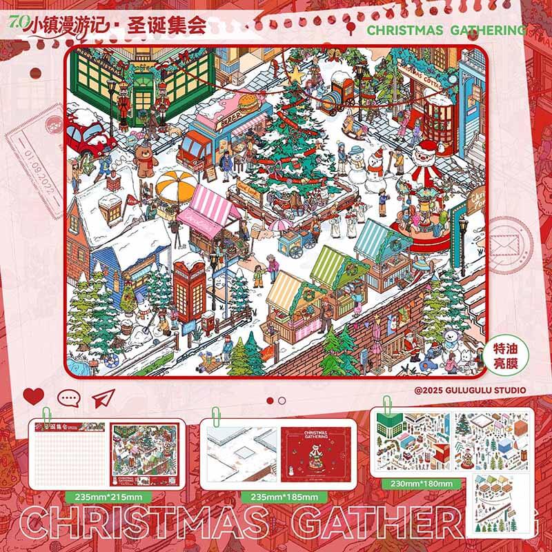 Town Wanderlust DIY 3D Scenes Sticker 4 Cute Scenes(L)