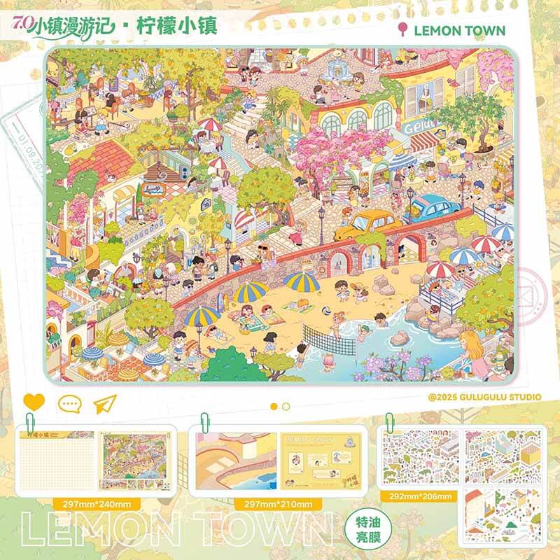 Town Wanderlust DIY 3D Scenes Sticker 4 Cute Scenes(L)