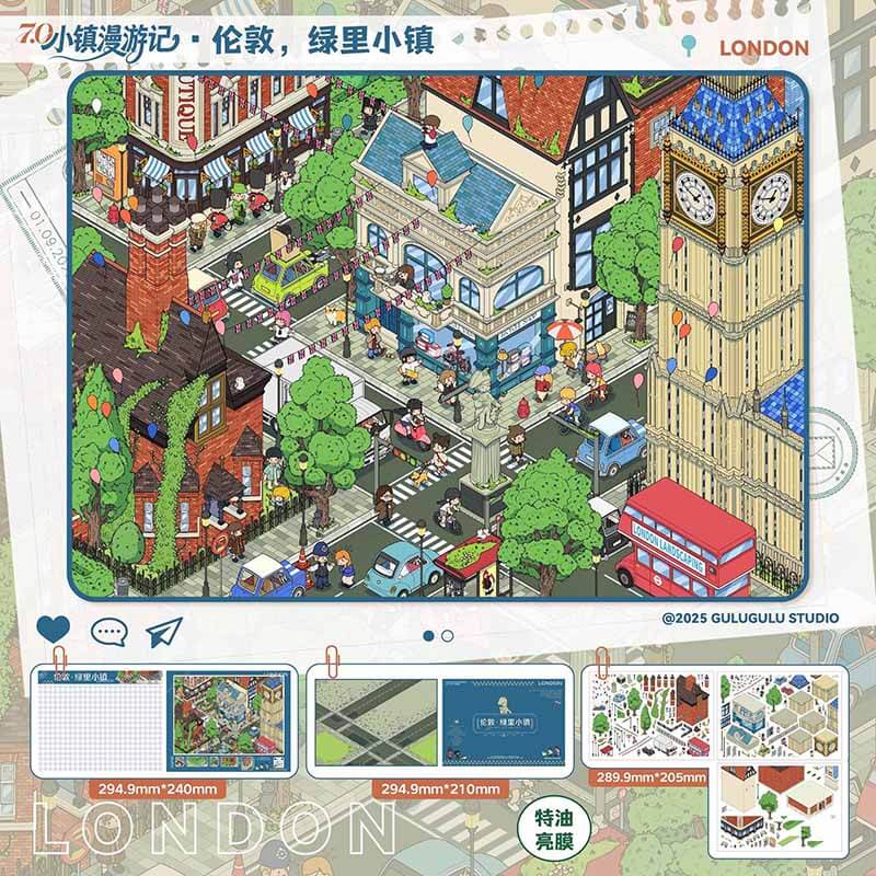 Town Wanderlust DIY 3D Scenes Sticker 4 Cute Scenes(L)