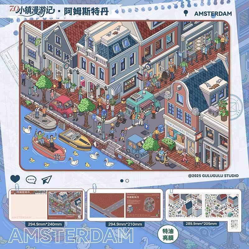 Town Wanderlust DIY 3D Scenes Sticker 4 Cute Scenes(L)