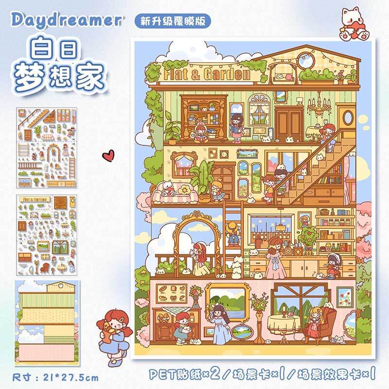 Toyland Reverie DIY 3D Scene Stickers 2 Cute Miniature Scenes(L)