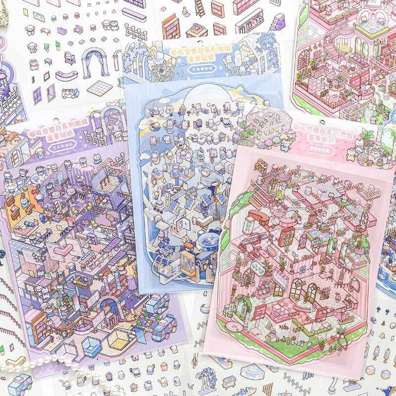 Tranquil Paradise DIY 3D Scene Stickers 3 Cute Miniature Scenes