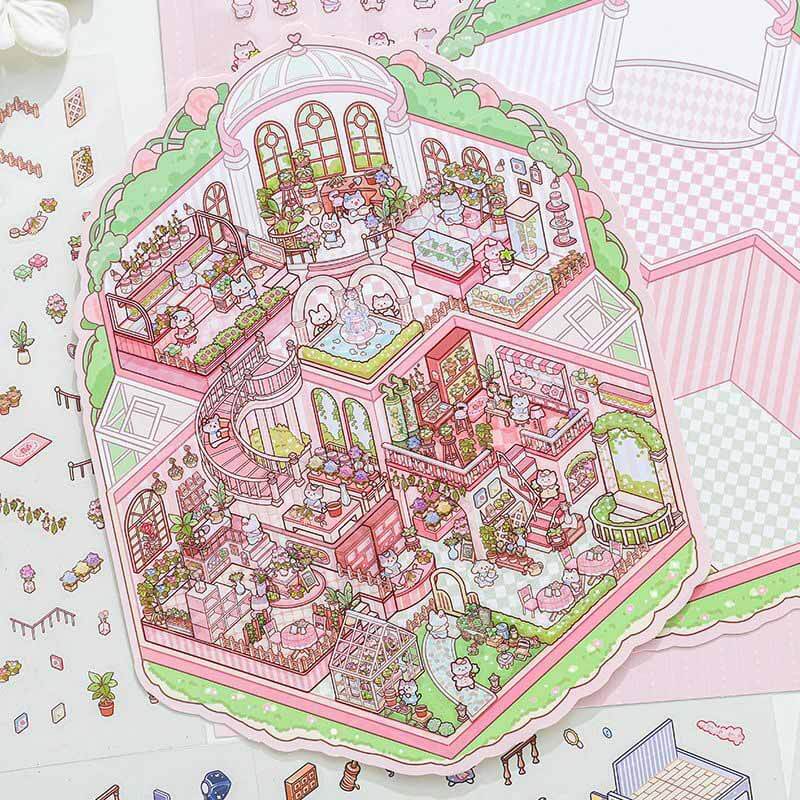 Tranquil Paradise DIY 3D Scene Stickers 3 Cute Miniature Scenes
