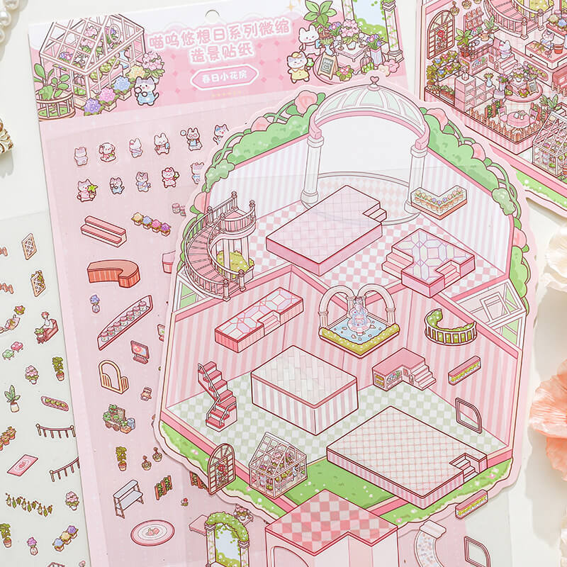 Tranquil Paradise DIY 3D Scene Stickers 3 Cute Miniature Scenes