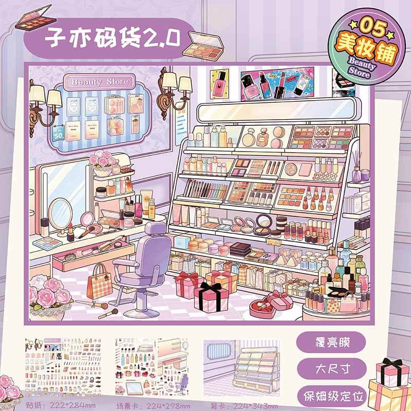 Treasure Shop DIY 3D Scene Stickers 4 Cute Scenes(L)