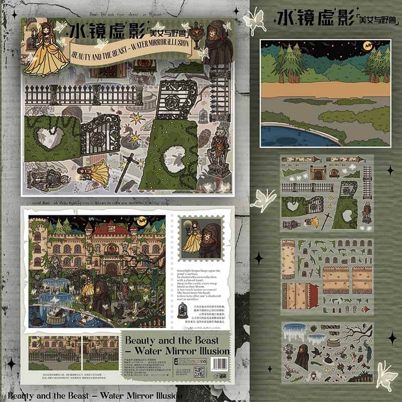 Twisted Fairytale DIY 3D Scene Stickers 4 Cute Miniature Scenes(M)