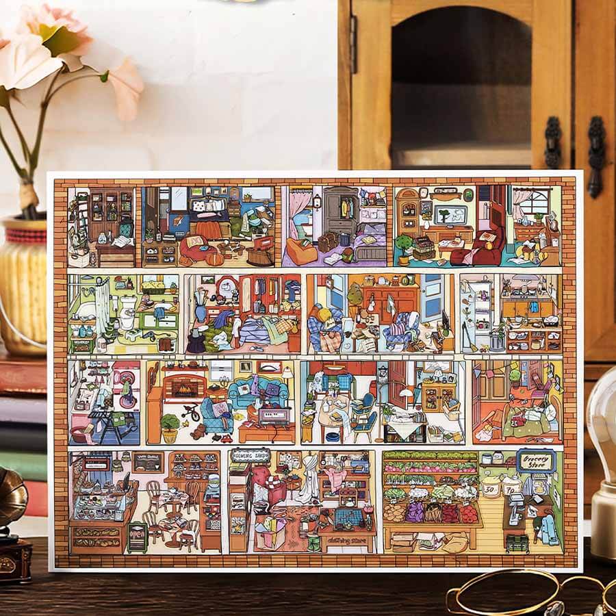 Urban Bites DIY 3D Scene Stickers 2 Cute Miniature Scenes(L)